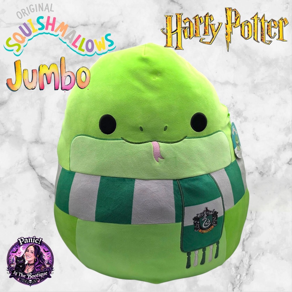Squishmallows Harry Potter Slytherin Snake Jumbo 20" Green Plush NWT Costco Soft